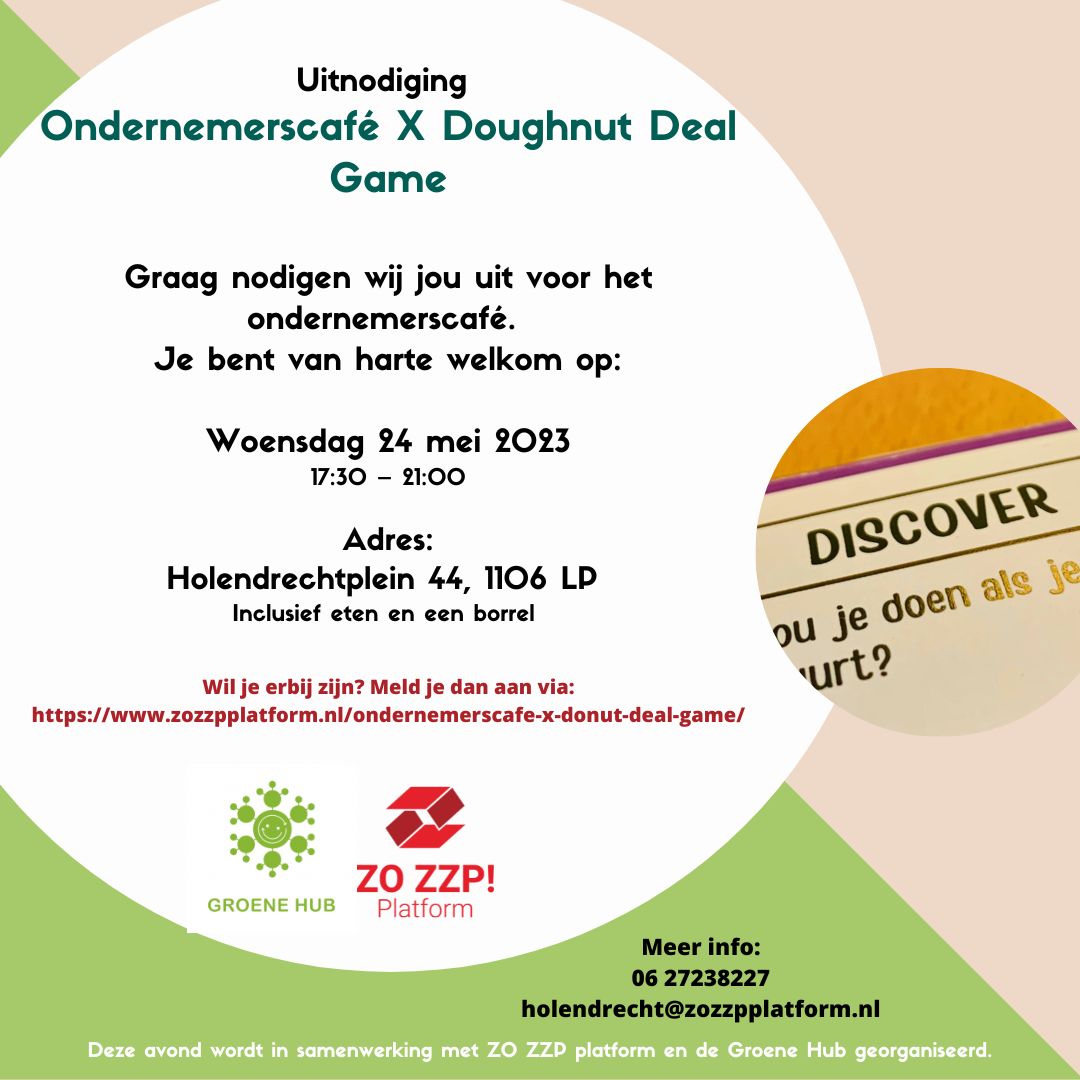 UITNODIGING Ondernemerscafe X Doughnut Deal 24 mei 2023